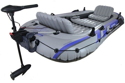 Intex Trolling Motor Mounted on an Intex Inflatable Boat