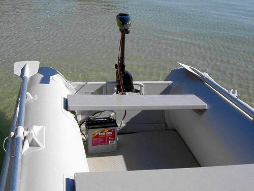 Boat with a Trolling Motor Battery
