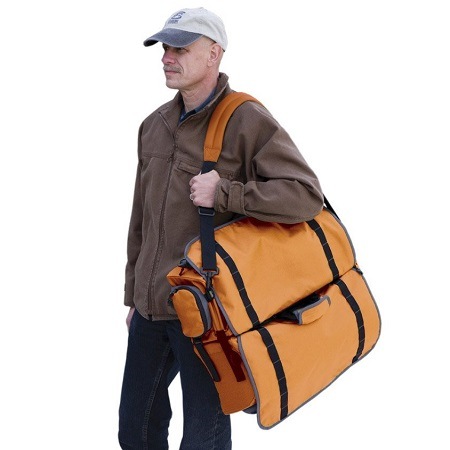 Senior Man Holding Pontoon In Bag