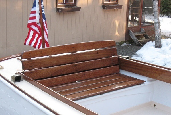Wooden bench for a boat.
